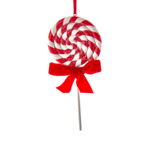 Kurt Adler 6.3" Set Of 2 Peppermint Stripe Lollipop Christmas Ornament D4099 - Image 2