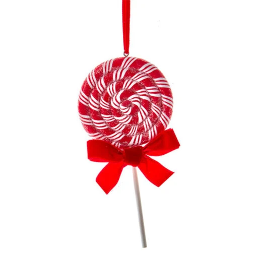 Kurt Adler 6.3" Set Of 2 Peppermint Stripe Lollipop Christmas Ornament D4099 - Image 3