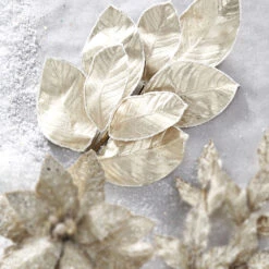 Raz 27" Gold Glittered Magnolia Leaf Christmas Tree Spray F4206770